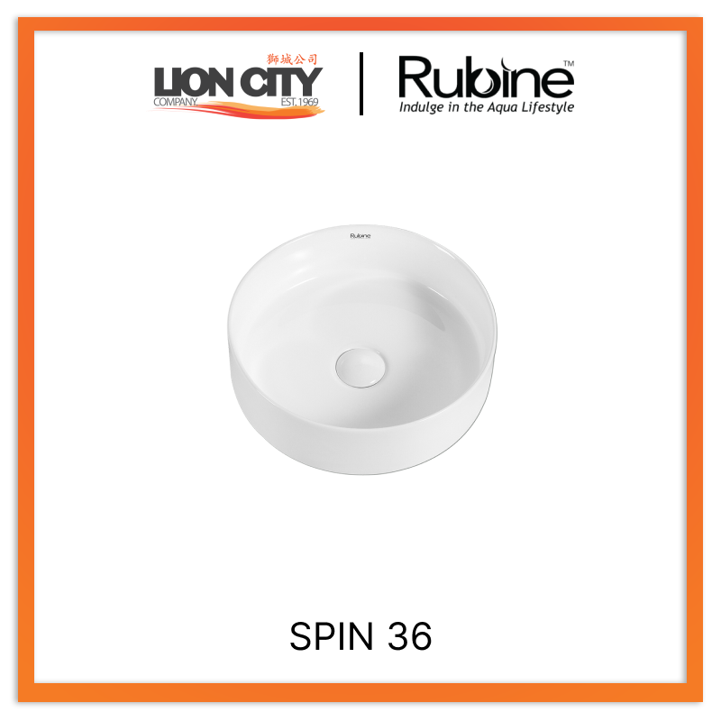 Rubine SPIN 36 Countertop Round Ceramic Basin
