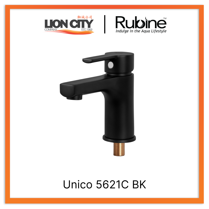 Rubine Unico 5621C BK Basin Tap Matt Black