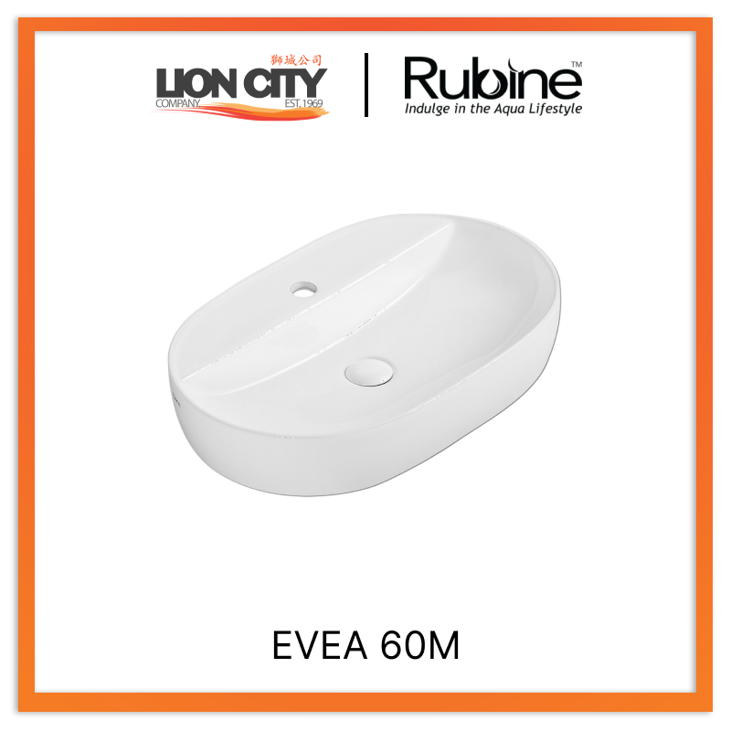 Rubine EVEA 60M Countertop Rectangular Ceramic Basin