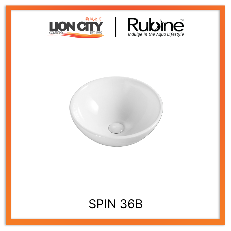 Rubine SPIN 36B Countertop Round Ceramic Basin