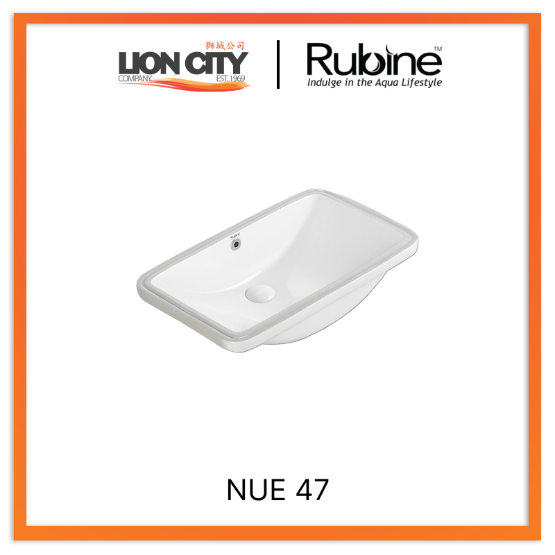Rubine NUE 47 Undermount Rectangular Ceramic Basin