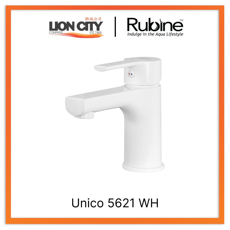 Rubine Unico 5621 WH Basin Mixer White