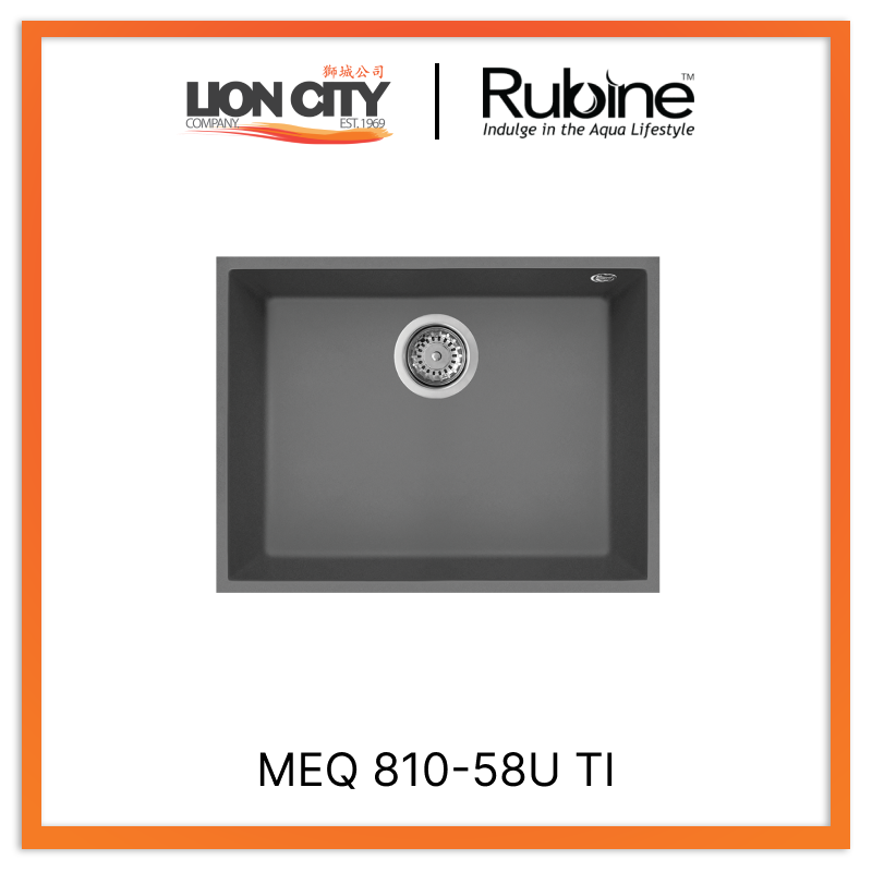 Rubine 1 Bowl Undermount Granite Kitchen Sink MEQ 810-58U TI
