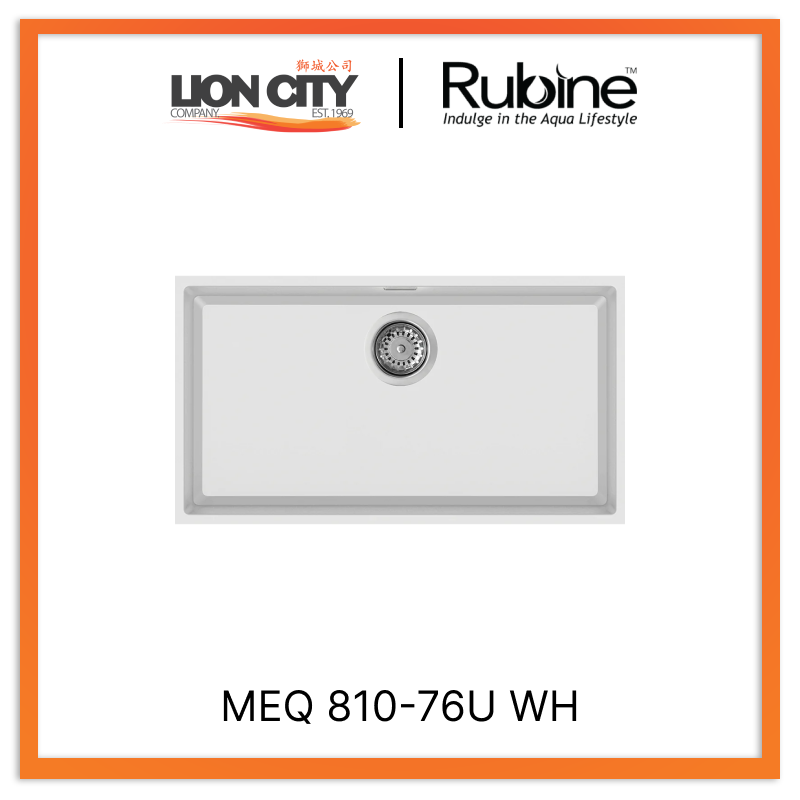 Rubine 1 Bowl Undermount Granite Kitchen Sink MEQ 810-76U WH