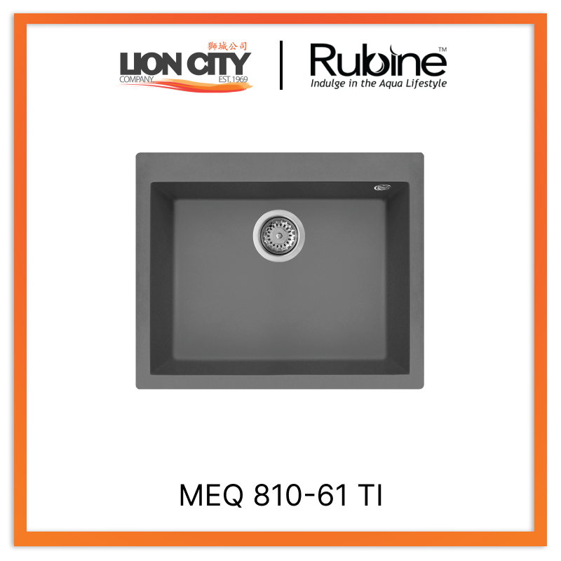 Rubine 1 Bowl Inset Granite Kitchen Sink MEQ 810-61 TI