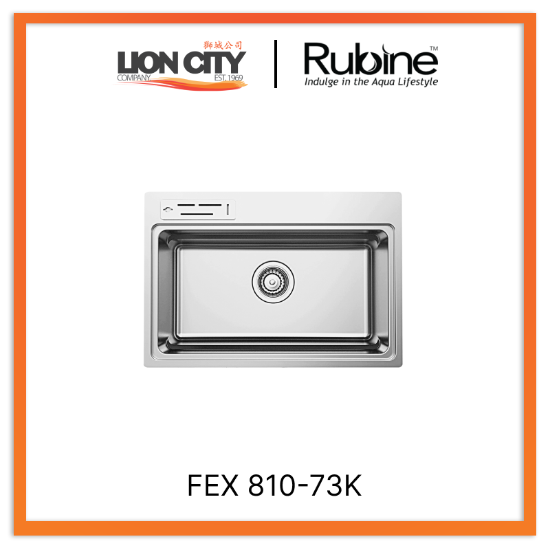 Rubine 1 Bowl Inset Stainless Steel Kitchen Sink FEX 810-73K