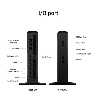 ASUS RNUC15JNK9X40000 NUC 15 Performance Intel Barebone 90AR00V1-M00050 Mini PC U9-275HX RTX5070