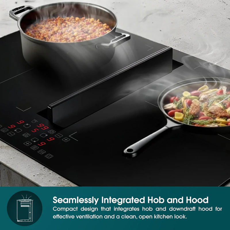 EuropAce EIH8602E 60cm Flexi Zones Induction Hob with Downdraft Hood