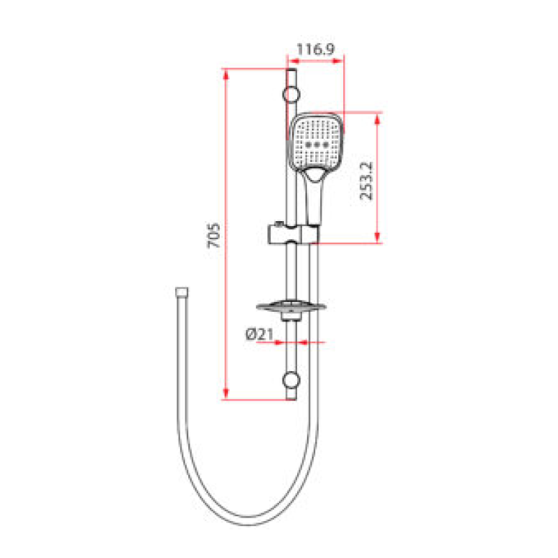 Rubine 3F Handshower RSH-MACH-521-CH