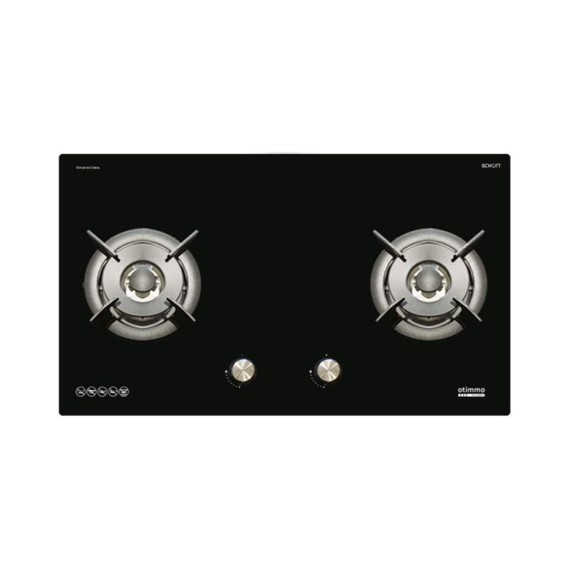 EuropAce ECH9208EBK 90cm 2000m3/h T-Shaped Chimney Hood + EuropAce EBH6281S LPG/TG 2 Burner 80cm Slim Gas Cooker Hob (Schott Glass)
