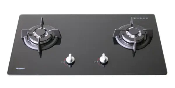Rinnai RB-7302S-GBS 2 Burner Built-In Hob Black Tempered Glass