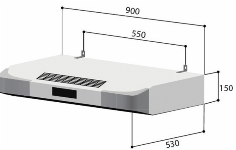 Rinnai RH-90ER MS Slimline Hood Stainless Steel