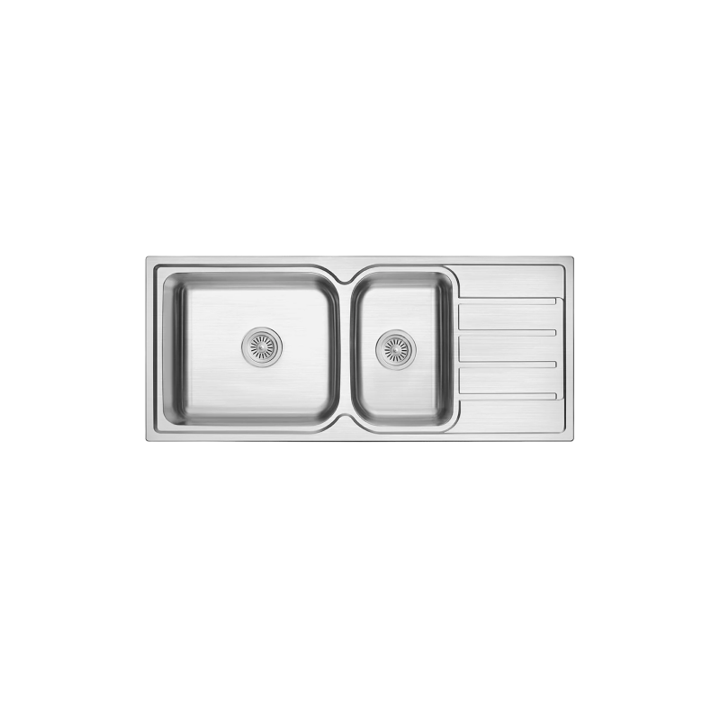 Rubine 1½ Bowls + Drainer Bowl Inset Stainless Steel Kitchen Sink ZEX 861