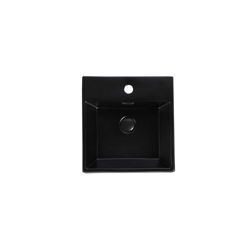 Rubine VENTO 40M-BK Wall-Hung / Countertop Square Ceramic Basin