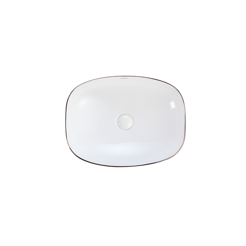 Rubine QTRO 50-BW Countertop Rectangular Ceramic Basin
