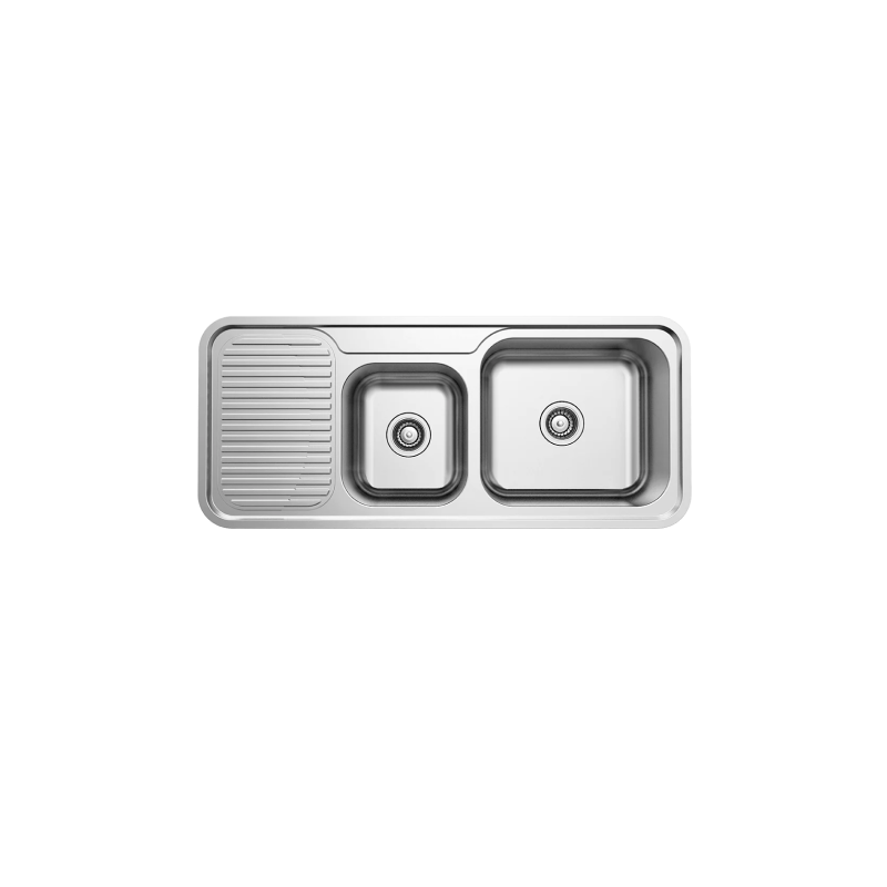 Rubine 1¾ Bowls + Drainer Inset Stainless Steel Kitchen Sink JUX 661L