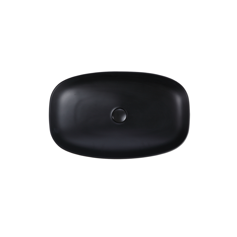 Rubine QTRO 60-BK Countertop Rectangular Ceramic Basin