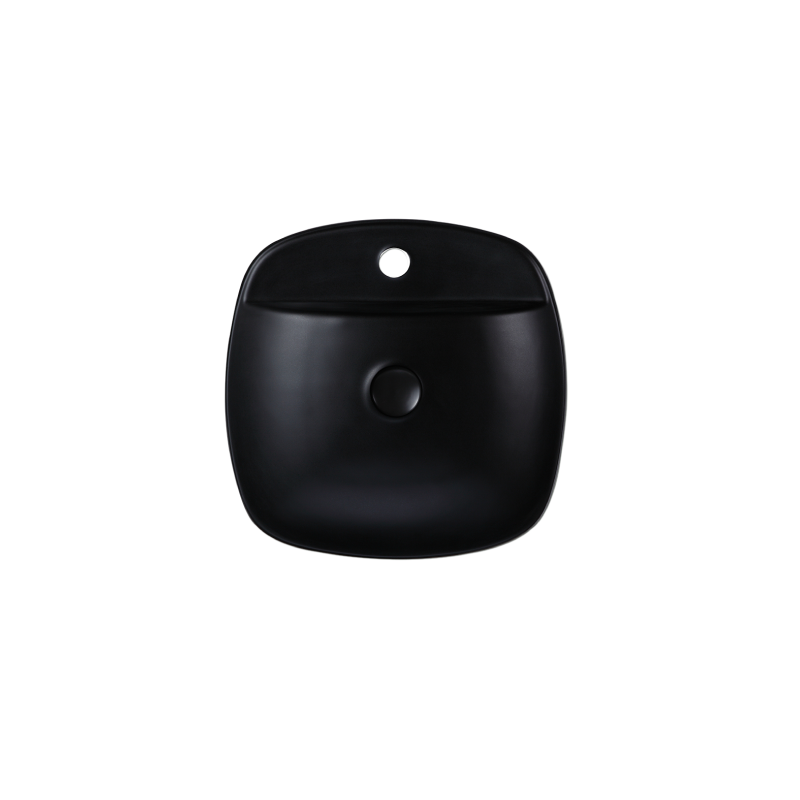 Rubine SQ 42M-BK Countertop Round Ceramic Basin