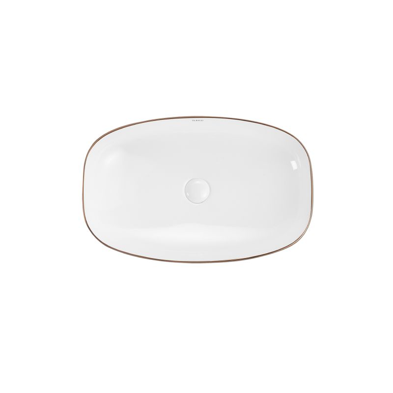 Rubine QTRO 60-BW Countertop Rectangular Ceramic Basin