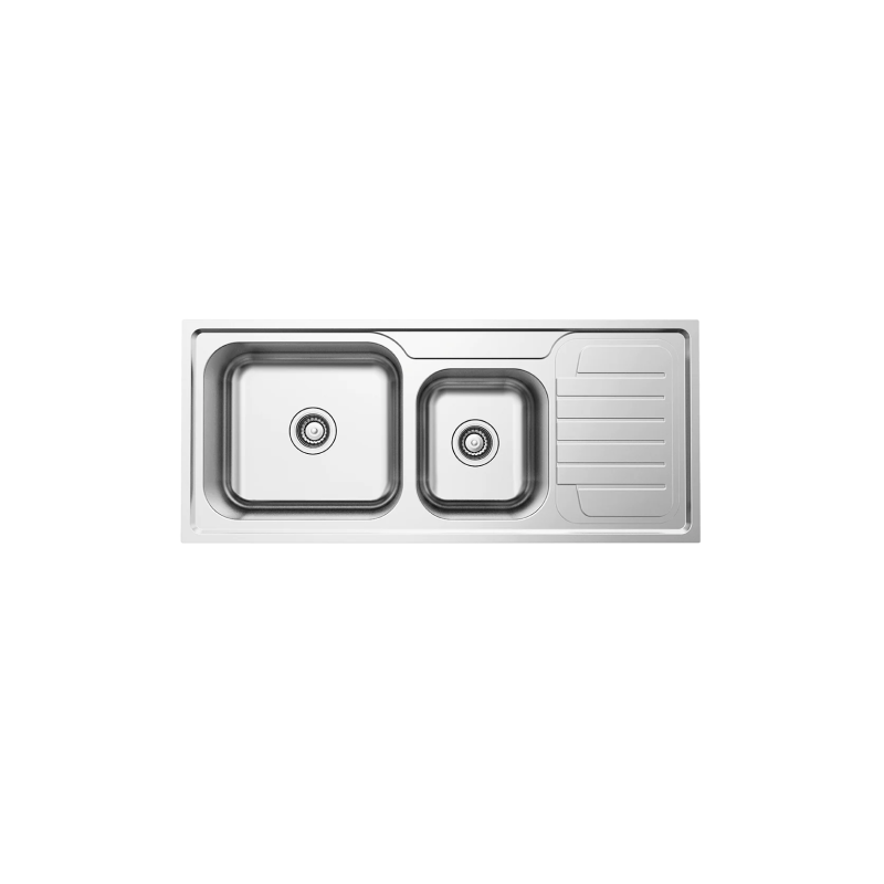Rubine 1¾ Bowls + Drainer Inset Stainless Steel Kitchen Sink JUX 861R