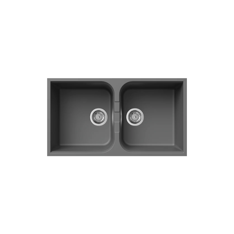 Rubine 2 Bowls Undermount Granite Kitchen Sink MEQ 820-82U TI