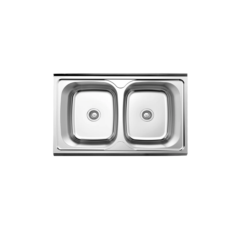Rubine 2 Bowls Lay On Stainless Steel Kitchen Sink JUX 620-LO