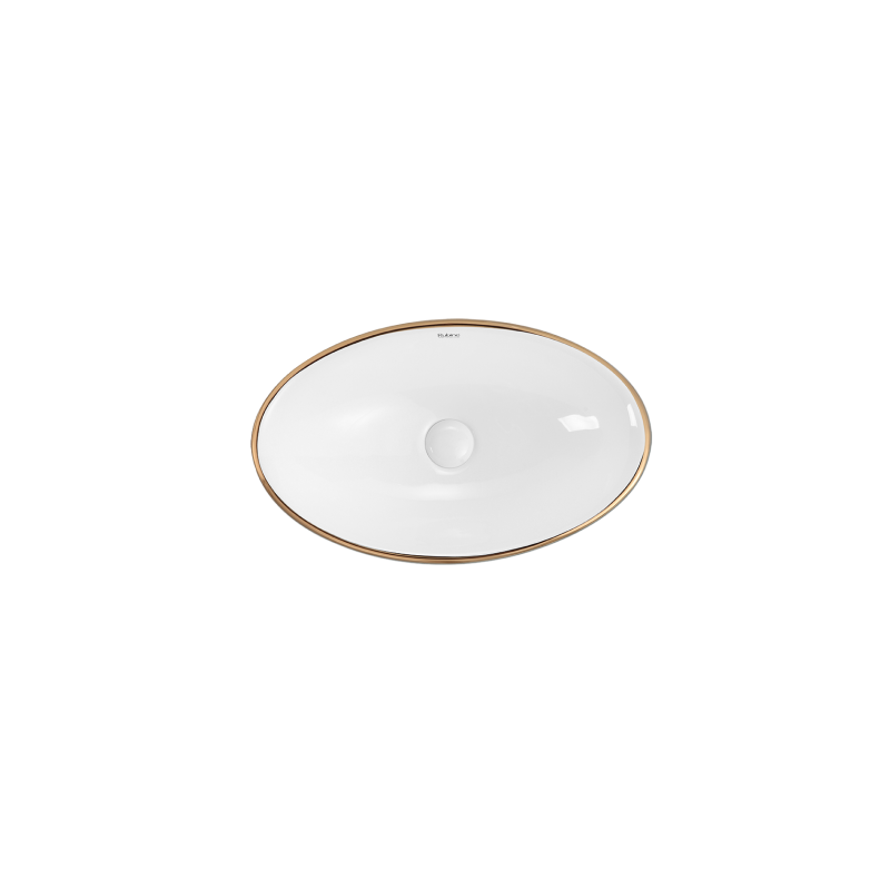 Rubine BOAT 52-BW Countertop Oval Ceramic Basin