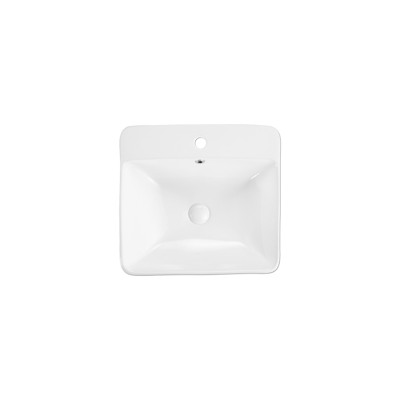 Rubine RIFF 50M Semi-Recessed Rectangular Ceramic Basin