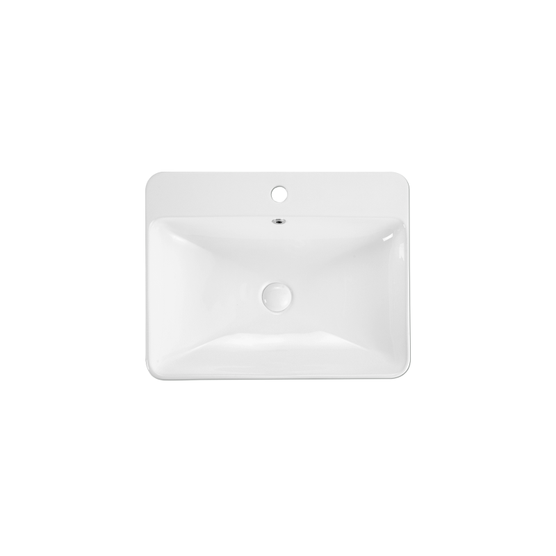 Rubine RIFF 59M Semi-Recessed Rectangular Ceramic Basin