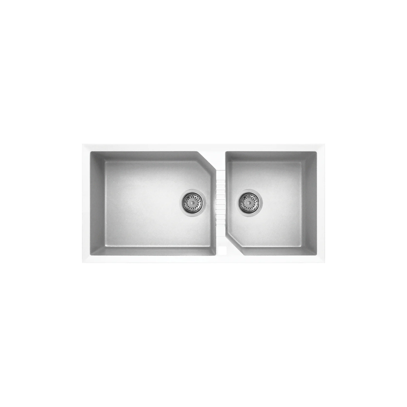 Rubine 1¾ Bowls Inset Granite Kitchen Sink MEQ 860-100 WH
