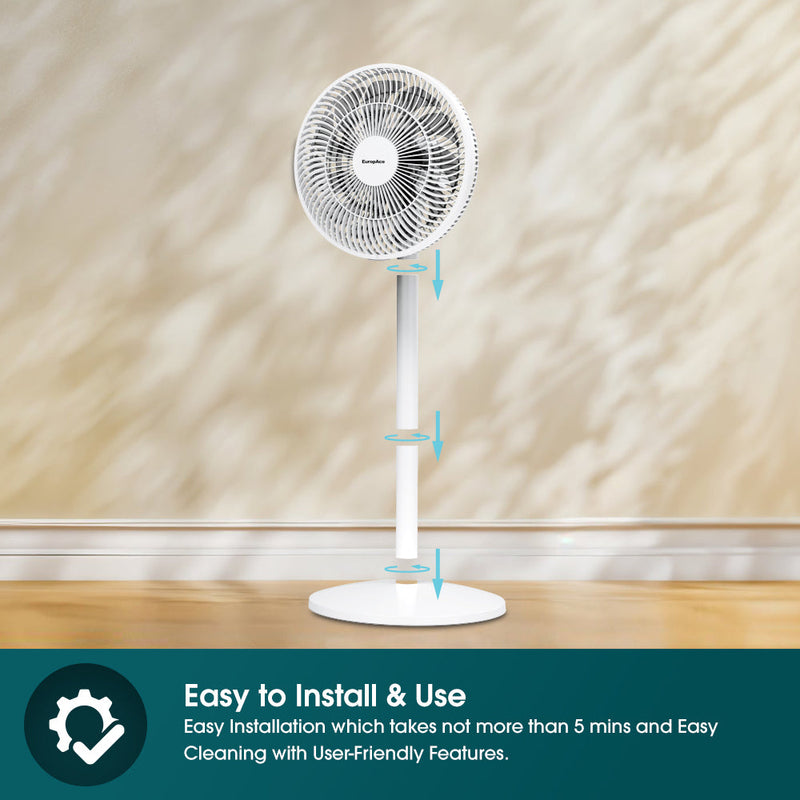 EuropAce ELF3123DWH 12-inch High Velocity Stand Fan