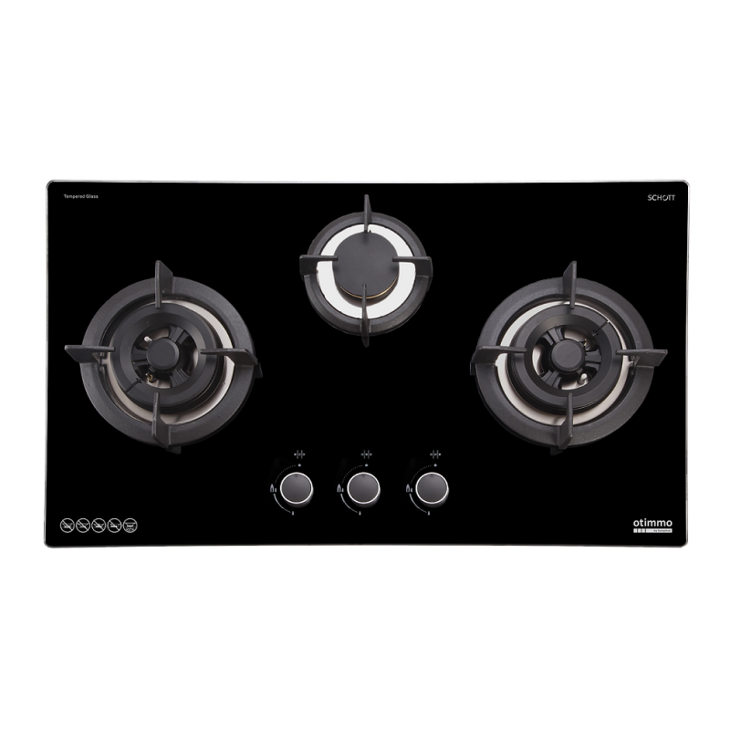 Europace EBH6381S 3 Burner 80cm Slim Gas Cooker Hob (Schott Glass) TG