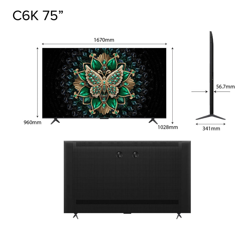 TCL C6K QD Mini-LED TV 55‑85″ Size Options