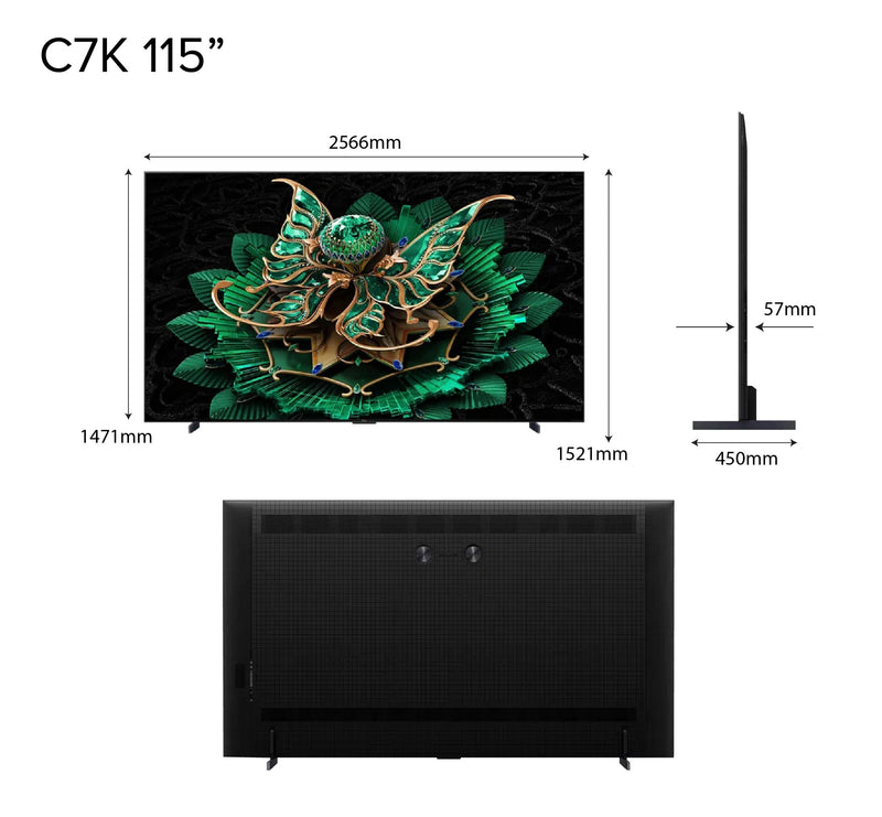 TCL C7K 4K QD Mini-LED TV Precise Dimming 55–115 Inch