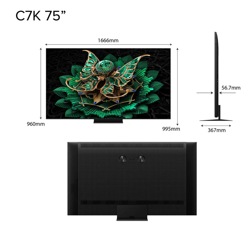 TCL C7K 4K QD Mini-LED TV Precise Dimming 55–115 Inch