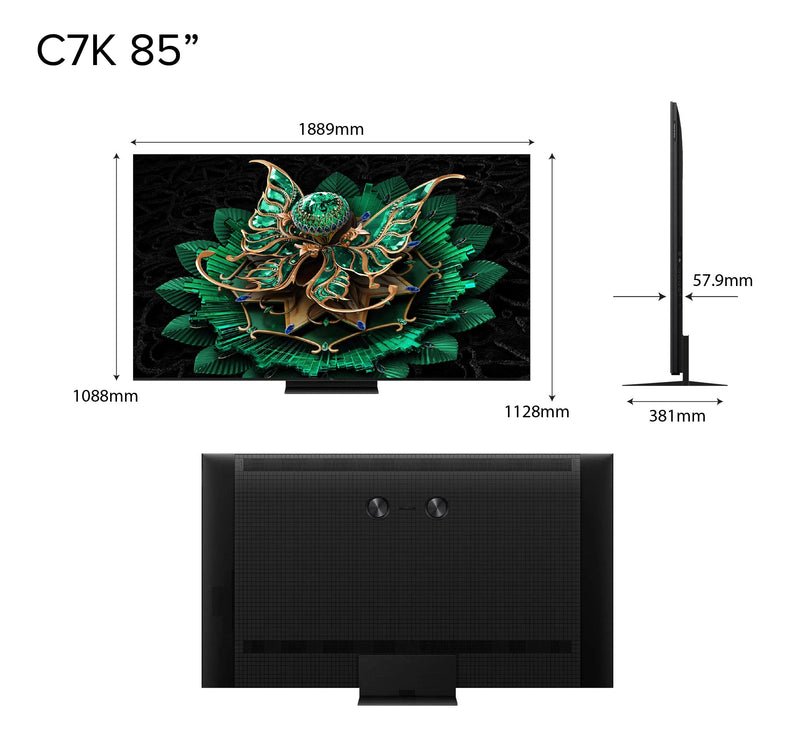 TCL C7K 4K QD Mini-LED TV Precise Dimming 55–115 Inch