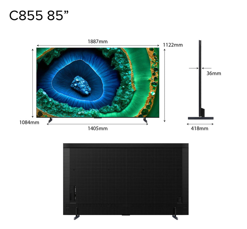 TCL C855 Premium QD-Mini LED TV 85 Inch