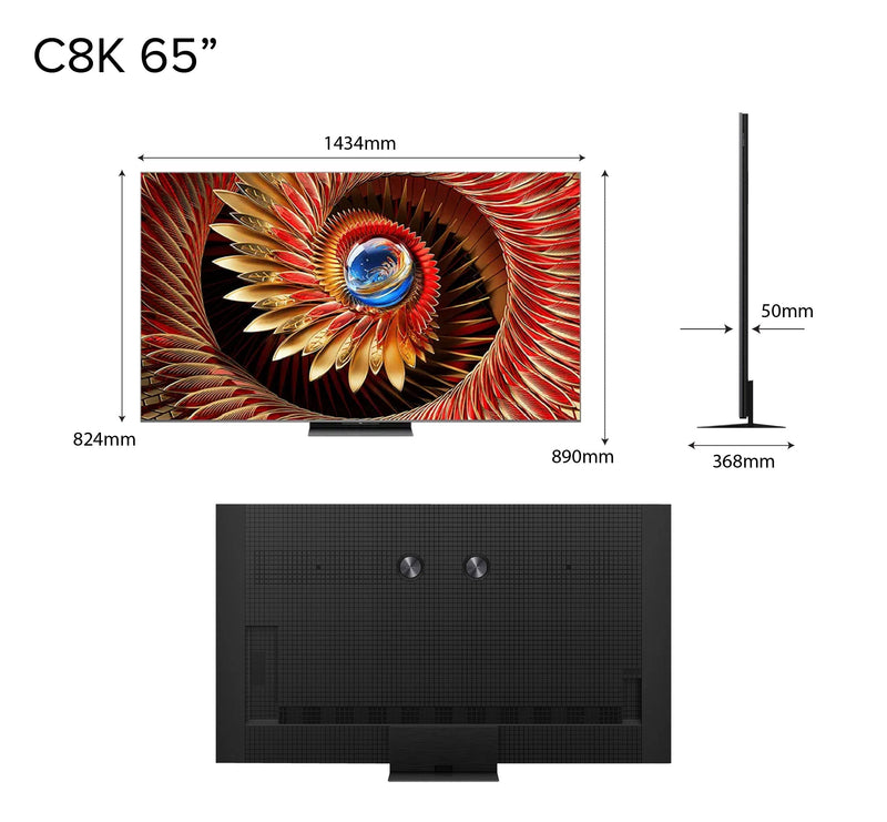 TCL C8K QD-Mini TV 65‑98 Inch HDR 4500 Nits