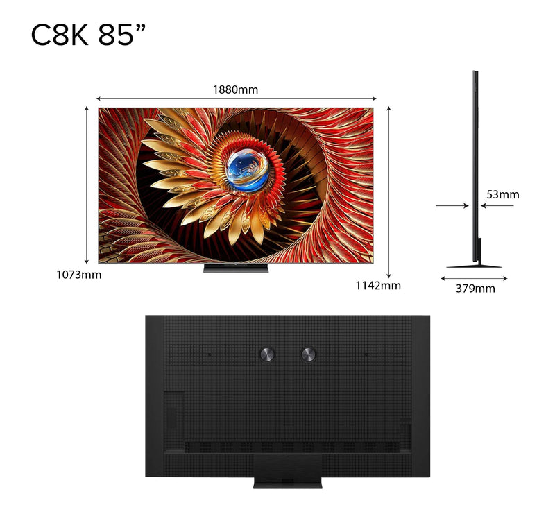 TCL C8K QD-Mini LED TV 65‑98 Inch HDR 4500 Nits