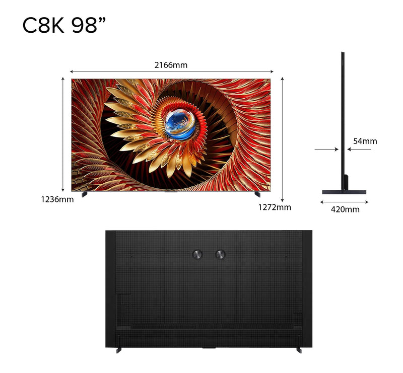 TCL C8K QD-Mini TV 65‑98 Inch HDR 4500 Nits