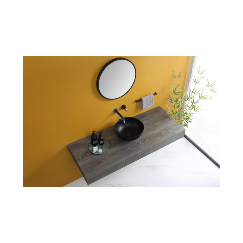 Rubine SPIN 36B-BK Countertop Round Ceramic Basin