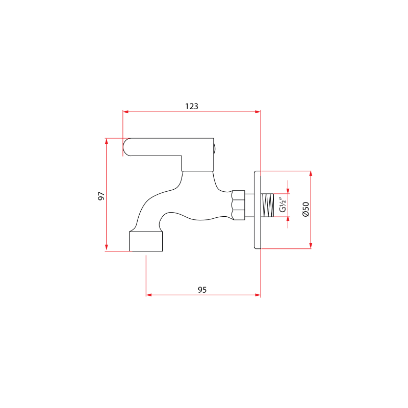 Rubine ALTA B91351 Bib Tap