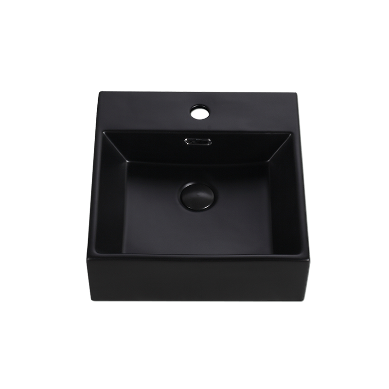 Rubine VENTO 40M-BK Wall-Hung / Countertop Square Ceramic Basin