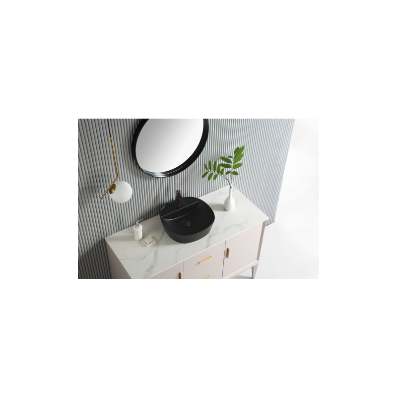 Rubine SPIN 40M-BK Countertop Round Ceramic Basin