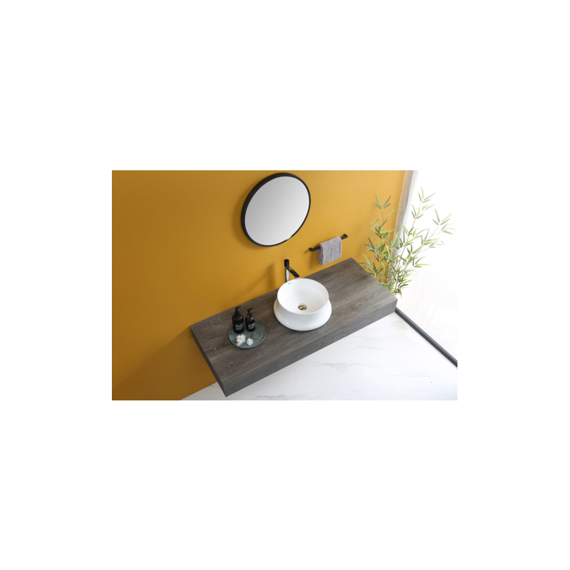 Rubine SPIN 41B Countertop Round Ceramic Basin