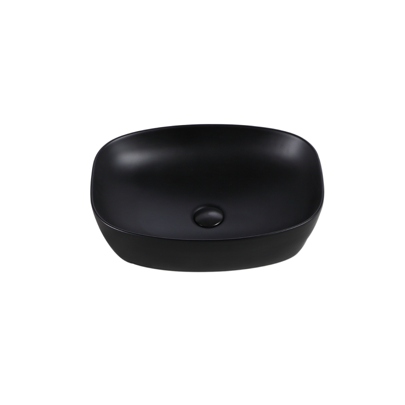 Rubine QTRO 50-BK Countertop Rectangular Ceramic Basin