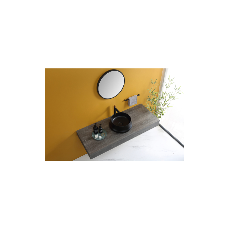 Rubine SPIN 41B-BK Countertop Round Ceramic Basin