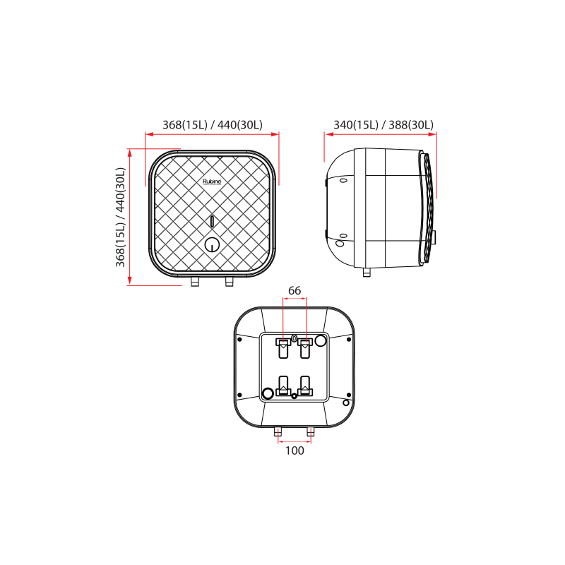 Rubine MT 15B-U Matrix 15L Under-Sink Storage Water Heater