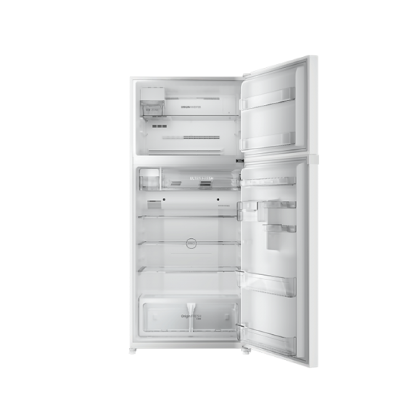 TOSHIBA GR-RT835WE-PGX(B5) 597L Top Mount Freezer Fridge - White Glass