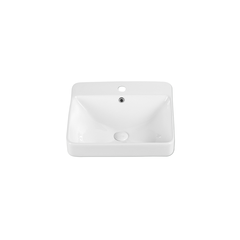 Rubine RIFF 50M Semi-Recessed Rectangular Ceramic Basin